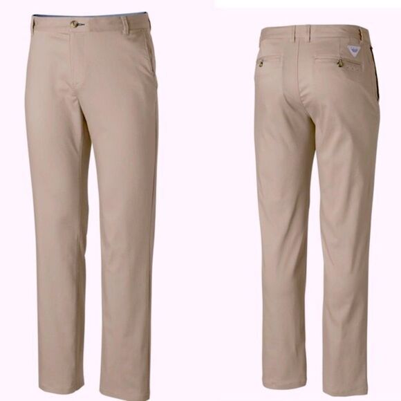 Columbia PFG Harborside Chino khaki tan work everyday Pants 42x30 - Picture 1 of 13